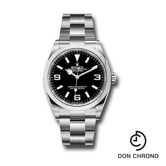 Rolex Stainless Steel Oyster Perpetual Explorer - Black Dial - Oyster Bracelet - 2021 Release - 124270