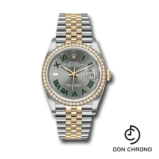Rolex Yellow Rolesor Datejust 36 Watch - Diamond Bezel - Slate Roman Dial - Jubilee Bracelet - 126283rbr slgrj