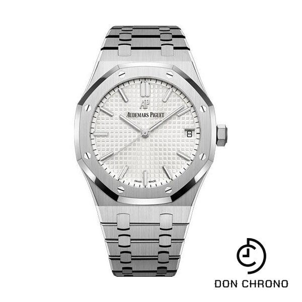 Reloj automático Audemars Piguet Royal Oak - Caja de acero inoxidable de 41 mm - Esfera plateada - Brazalete - 15500ST.OO.1220ST.04