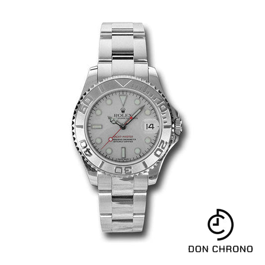 Rolex Steel and Platinum Yacht-Master 35 Watch - Platinum Dial - 168622