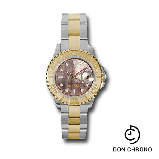 Rolex Steel and Yellow Gold Lady Yacht-Master 29 Watch - Black Mother-Of-Pearl Dial - 169623 dkm