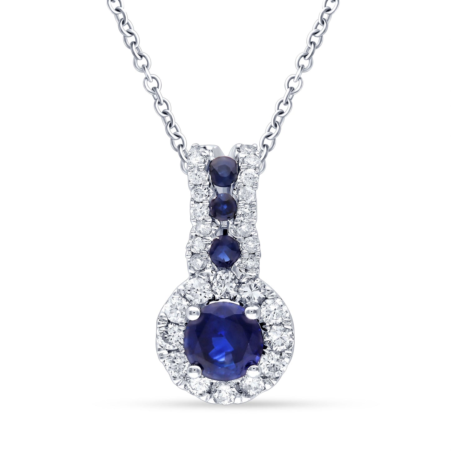 Colgante de ZAFIRO con diamantes de 14 quilates y 0,15 quilates