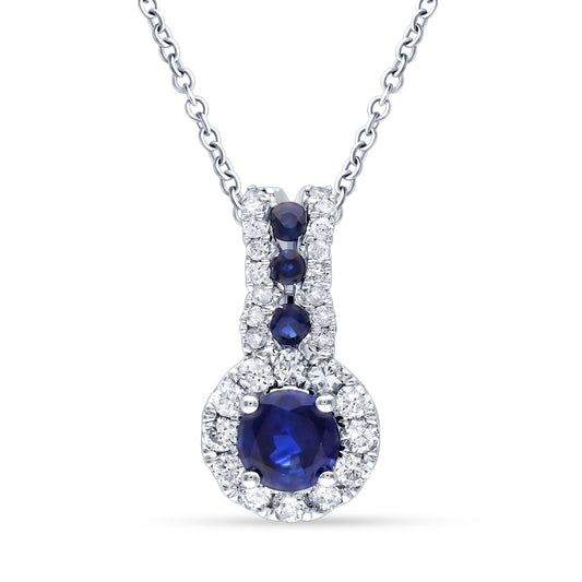 14K 0.15CT Diamond SAPPHIRE Pendant