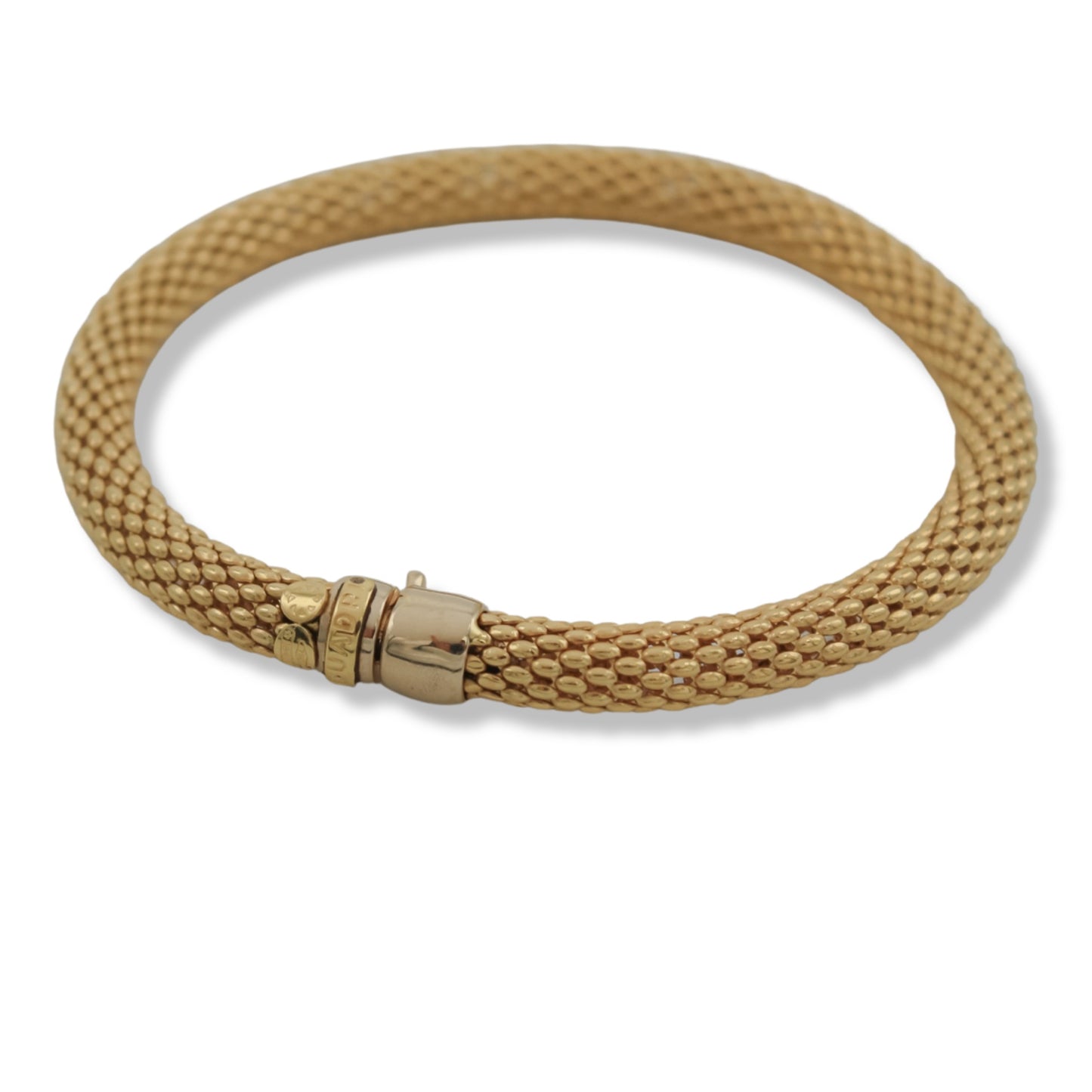Women’s Fancy Popcorn Mesh Style Necklace & Bracelet Set In 18K Gold