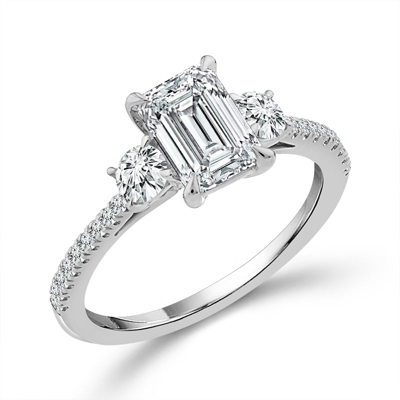 Diamond Bridal Ring 1 1/2 ct tw Center EM 14k Yellow Gold