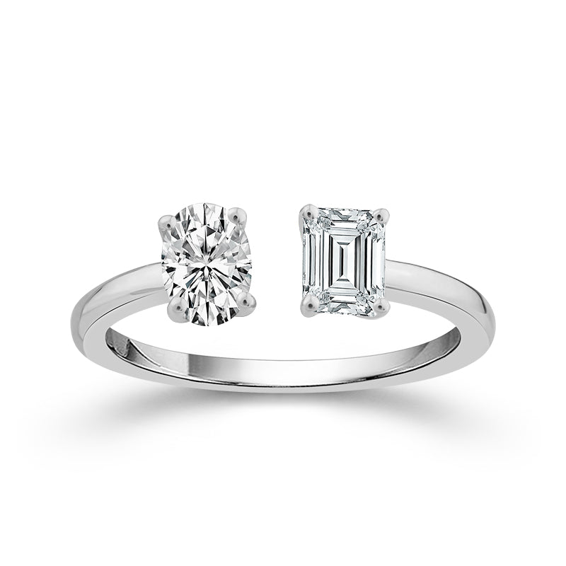 Diamond Engagement Ring 0.90 ct tw 14k White Gold