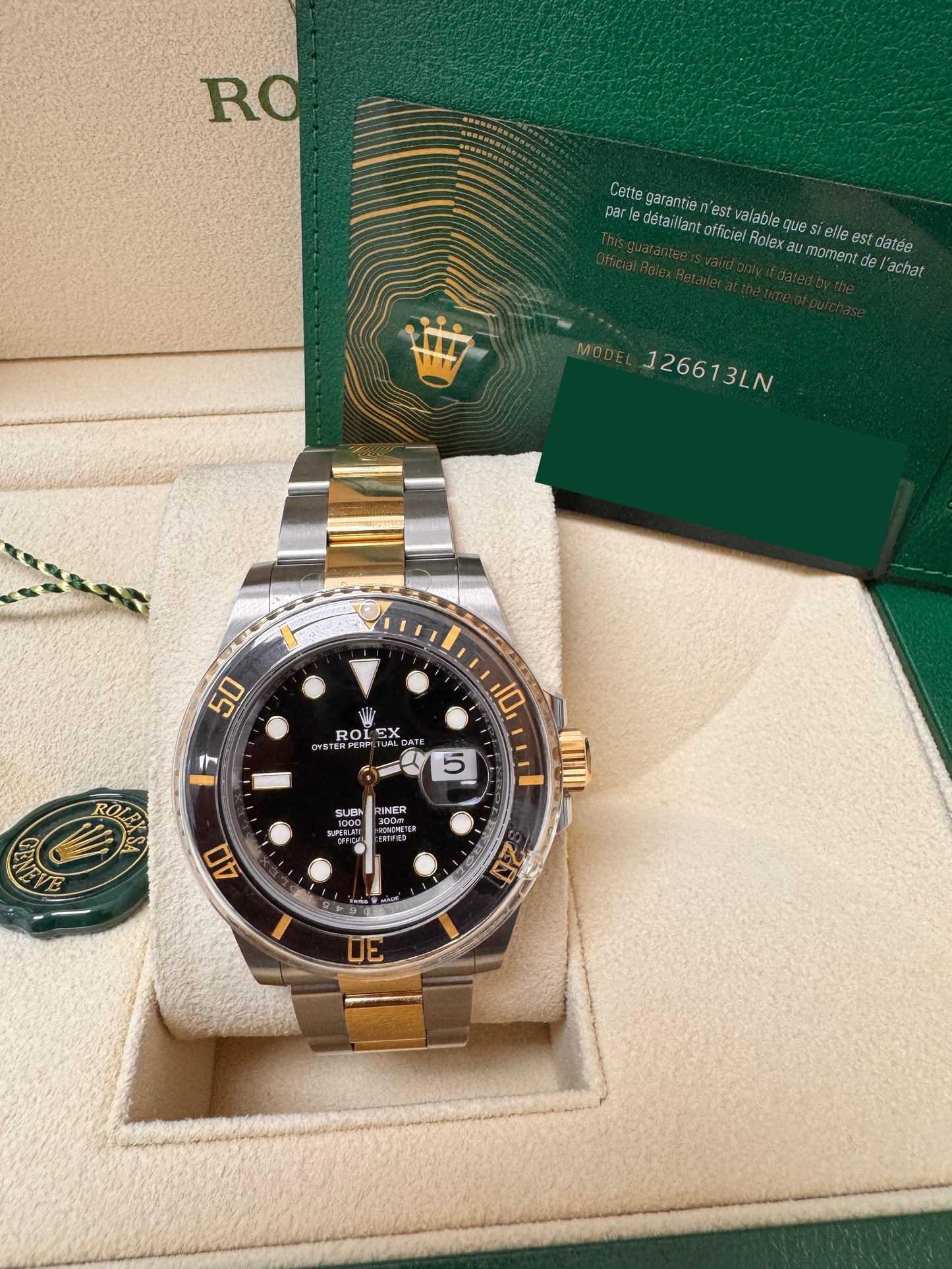 ROLEX SUBMARINER TWO-TONE BLACK FACE 41MM - 126613LN