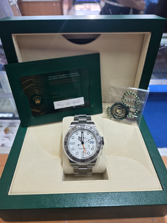 ROLEX S/STEEL  EXPLORER II WHITE FACE 42MM - 226570