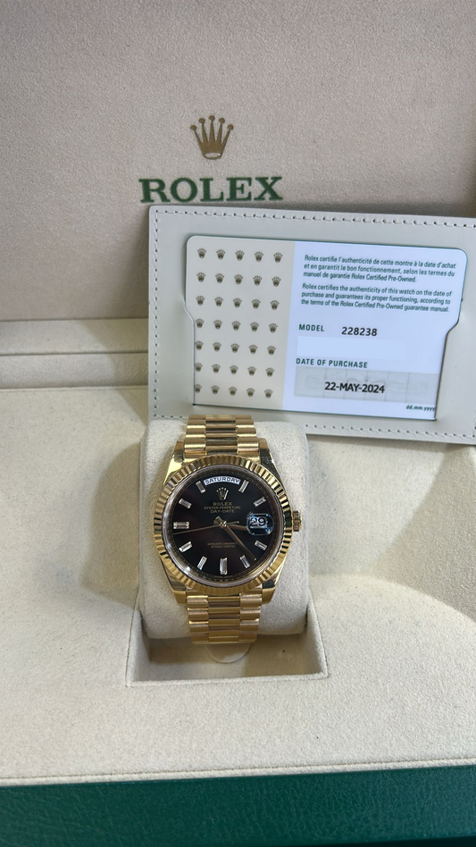 ROLEX DAY-DATE (BLACK BAGUETTE DIAL) 40MM - 228238