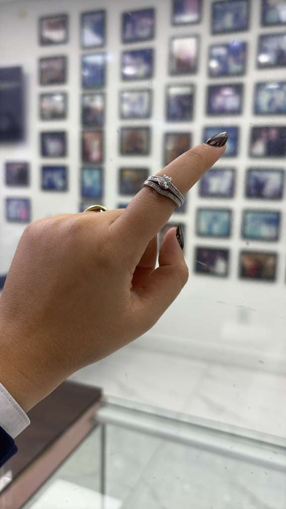 Ring White Gold 14kt Diamantes