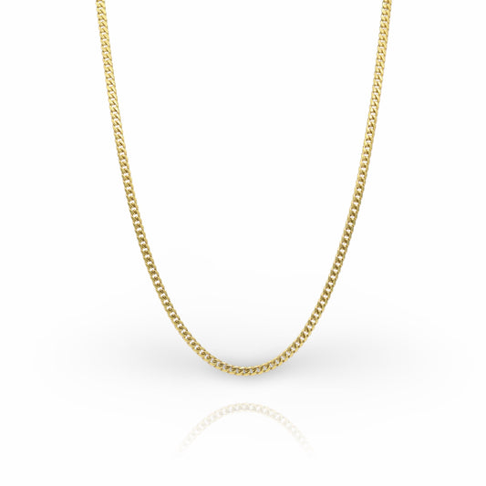10K Solid Yellow Gold Cuban Link Chain From 3 mm to 5 mm