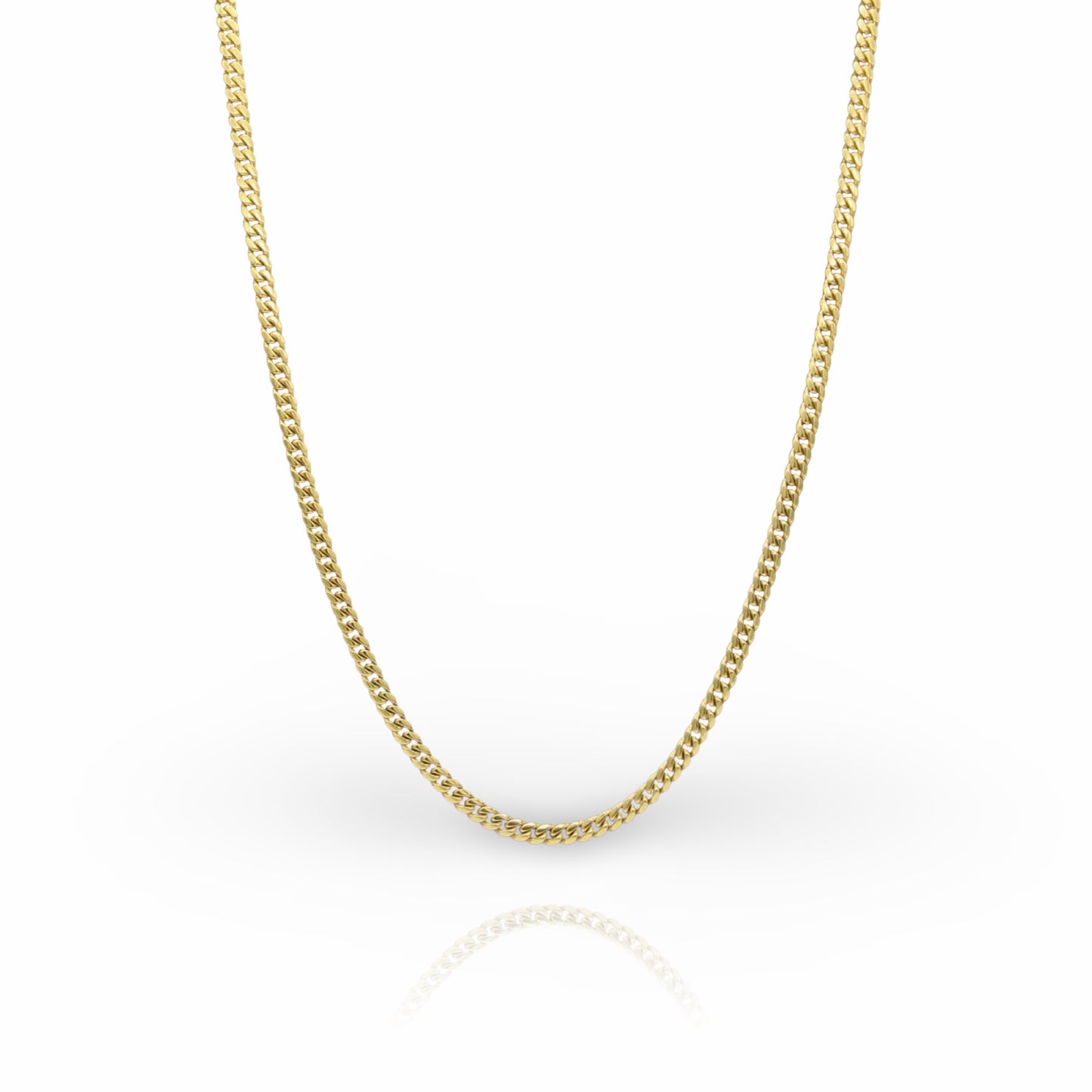 10K Solid Yellow Gold Cuban Link Chain From 3 mm to 5 mm