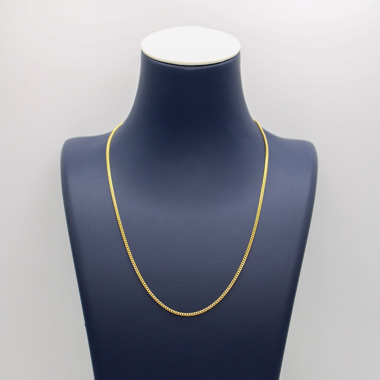 Collar de cadena de eslabones microcubanos de oro amarillo macizo de 14 quilates de 1 mm a 2,5 mm