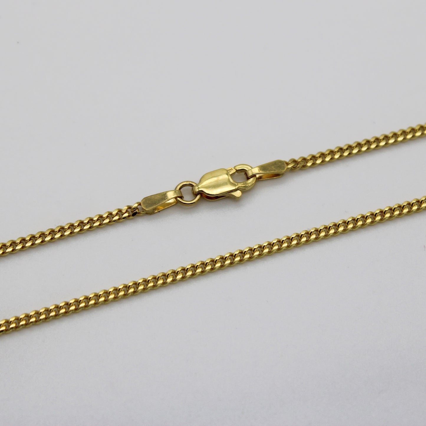 Collar de cadena de eslabones microcubanos de oro amarillo macizo de 14 quilates de 1 mm a 2,5 mm