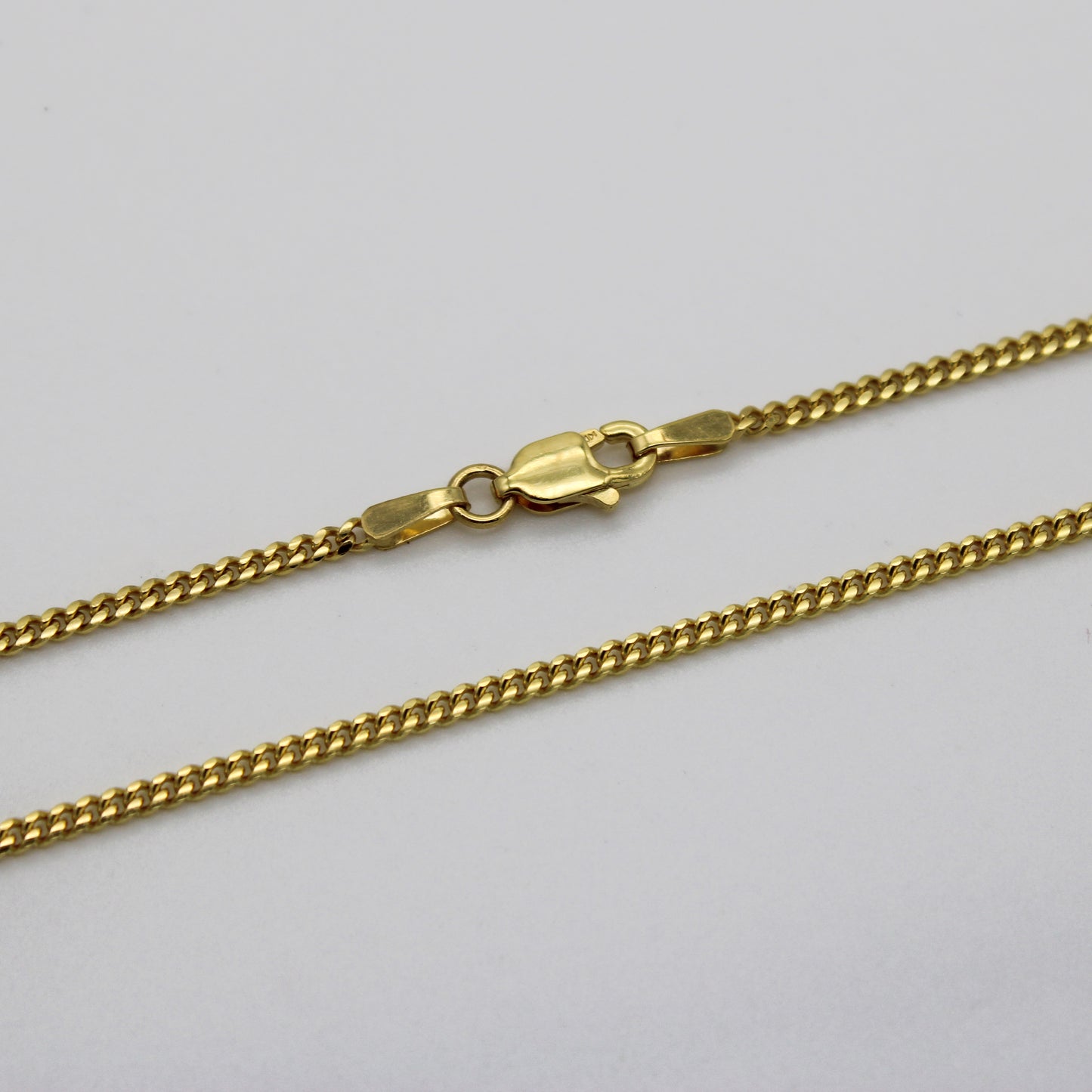 14K Solid Yellow Gold Micro Cuban Link Chain Necklace From 1 mm to 2.5 mm