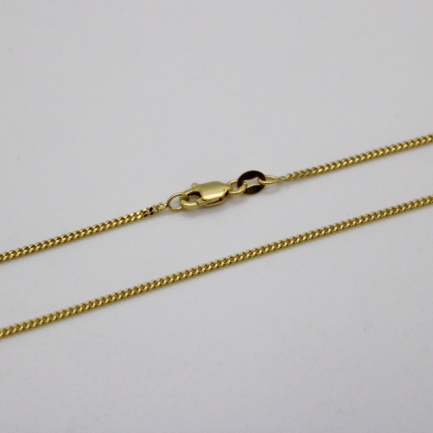 Collar de cadena de eslabones microcubanos de oro amarillo macizo de 14 quilates de 1 mm a 2,5 mm