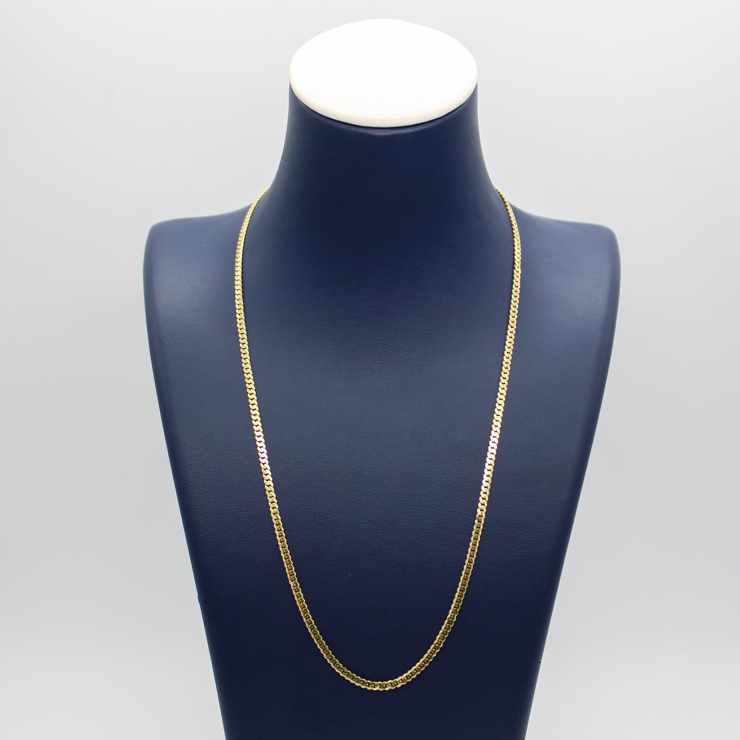 Collar de cadena de eslabones microcubanos de oro amarillo macizo de 14 quilates de 1 mm a 2,5 mm