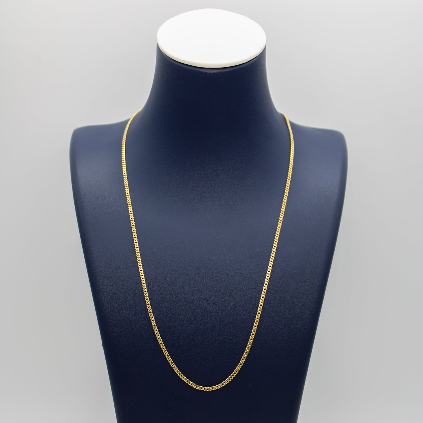 Collar de cadena de eslabones microcubanos de oro amarillo macizo de 14 quilates de 1 mm a 2,5 mm