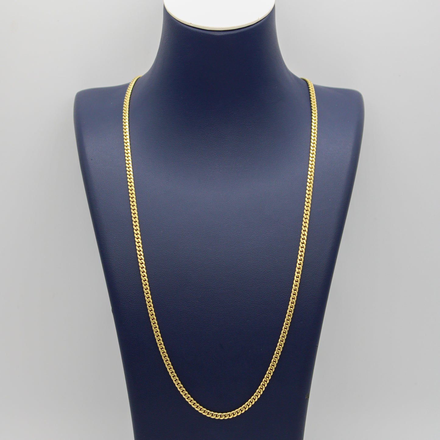 10K Solid Yellow Gold Cuban Link Chain From 3 mm to 5 mm