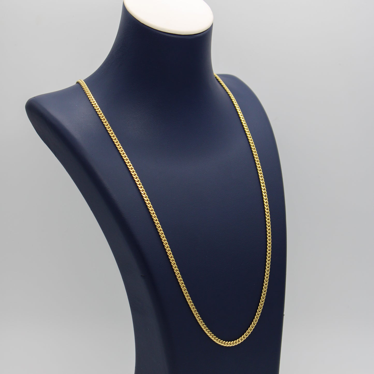 10K Solid Yellow Gold Cuban Link Chain From 3 mm to 5 mm