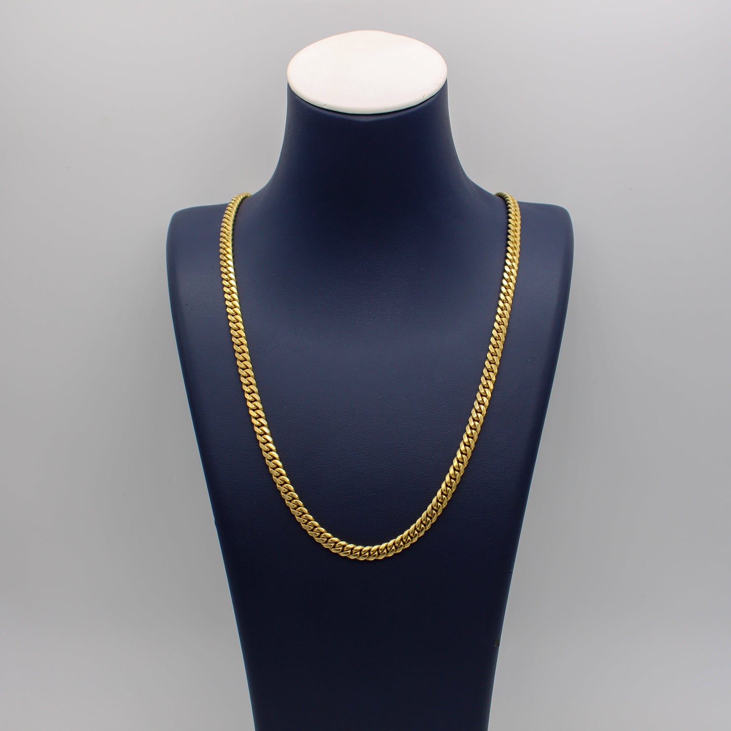 14K Solid Yellow Gold Cuban Link Chain From 3 mm to 5 mm