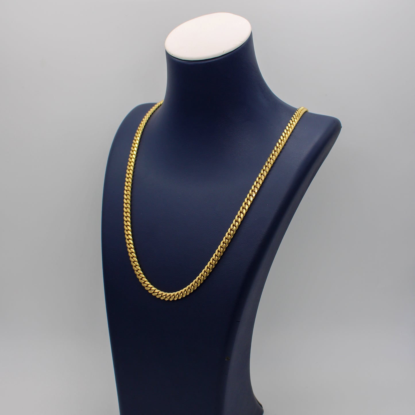 10K Solid Yellow Gold Cuban Link Chain From 3 mm to 5 mm