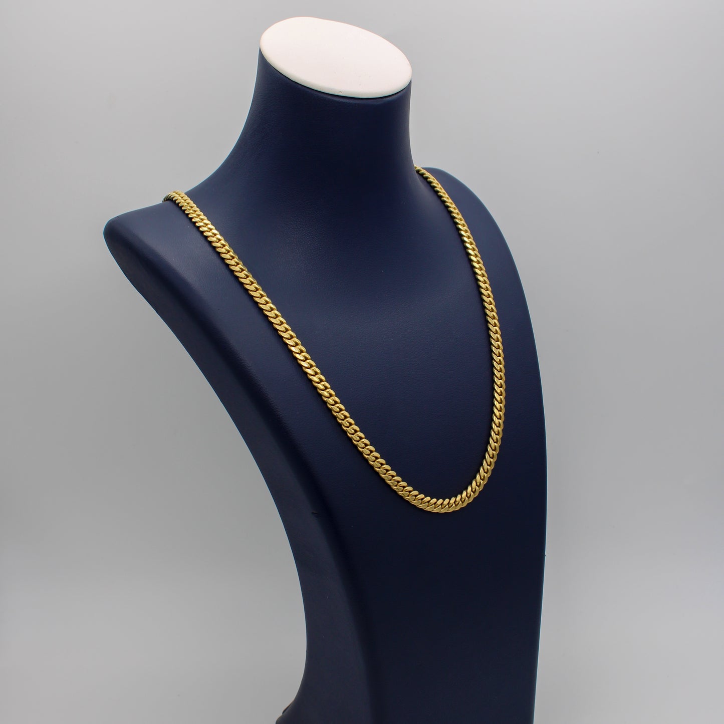 10K Solid Yellow Gold Cuban Link Chain From 3 mm to 5 mm