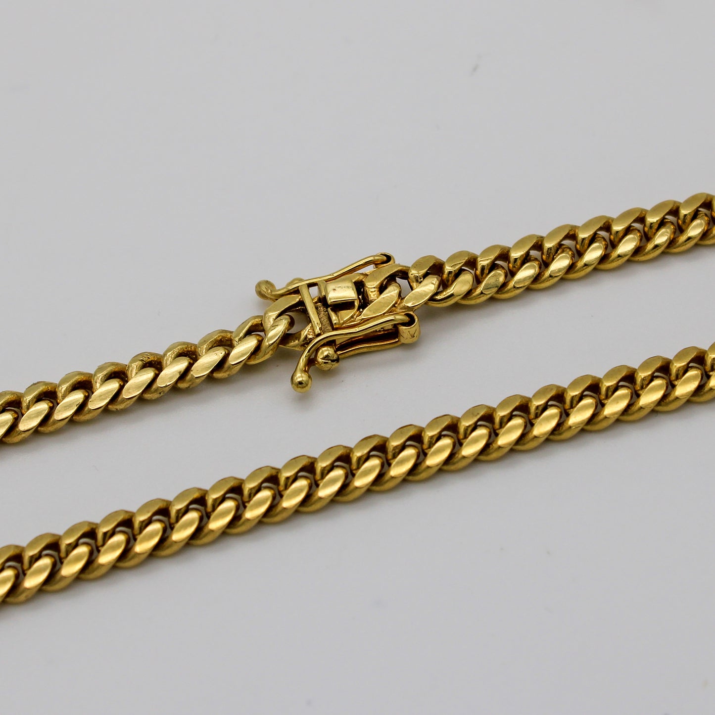 10K Solid Yellow Gold Cuban Link Chain From 3 mm to 5 mm