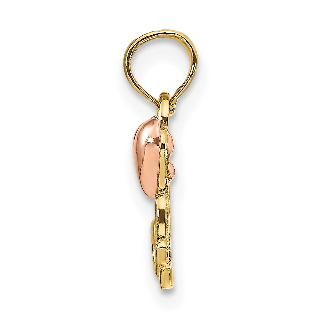 14k Two-tone MOM w/Heart Pendant