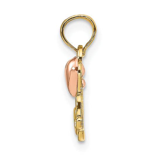 14k Two-tone MOM w/Heart Pendant