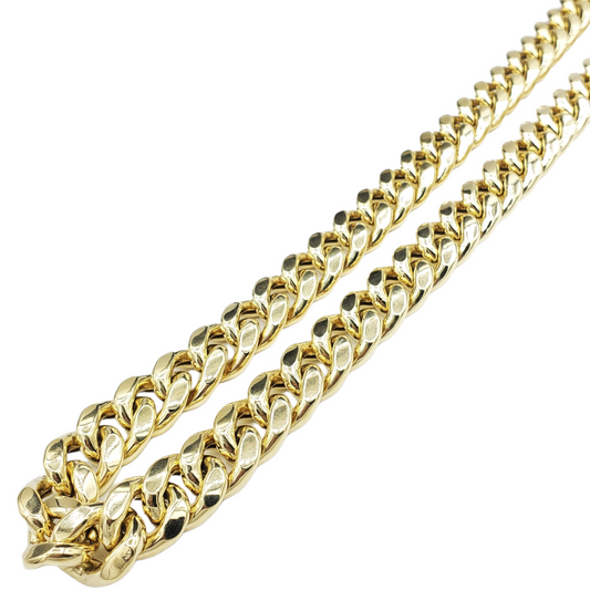 14K Hollow Yellow Gold Cuban Link Chain