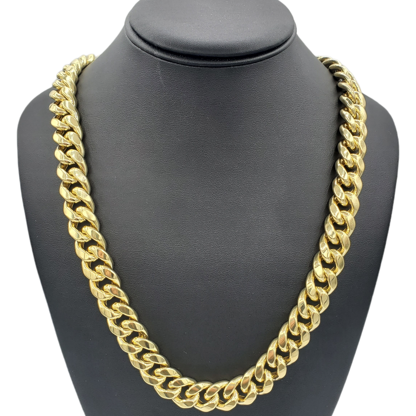 10K Hollow Yellow Gold Cuban Link Chain