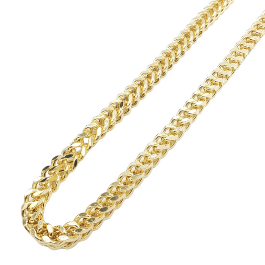 14K Hollow Yellow Gold Franco Link Chain