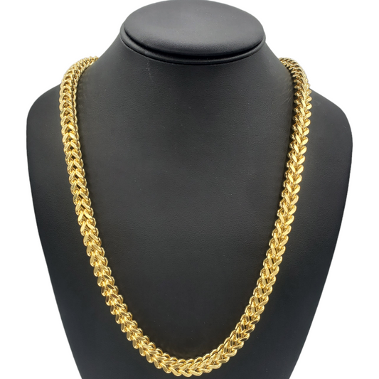 14K Hollow Yellow Gold Franco Link Chain
