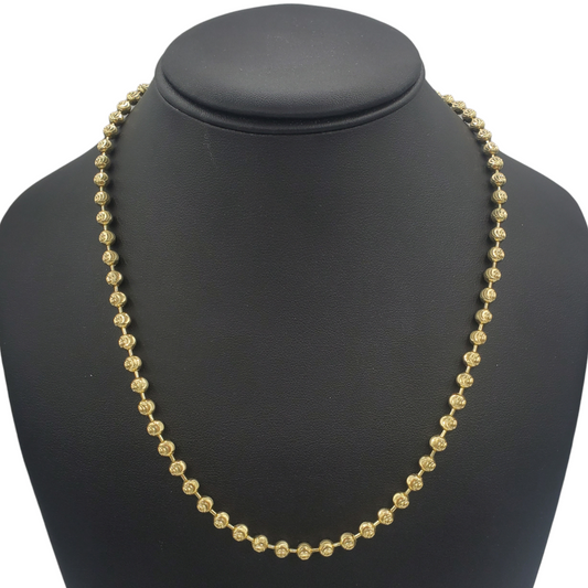 Cadena de eslabones con corte de luna de oro amarillo macizo de 10 quilates