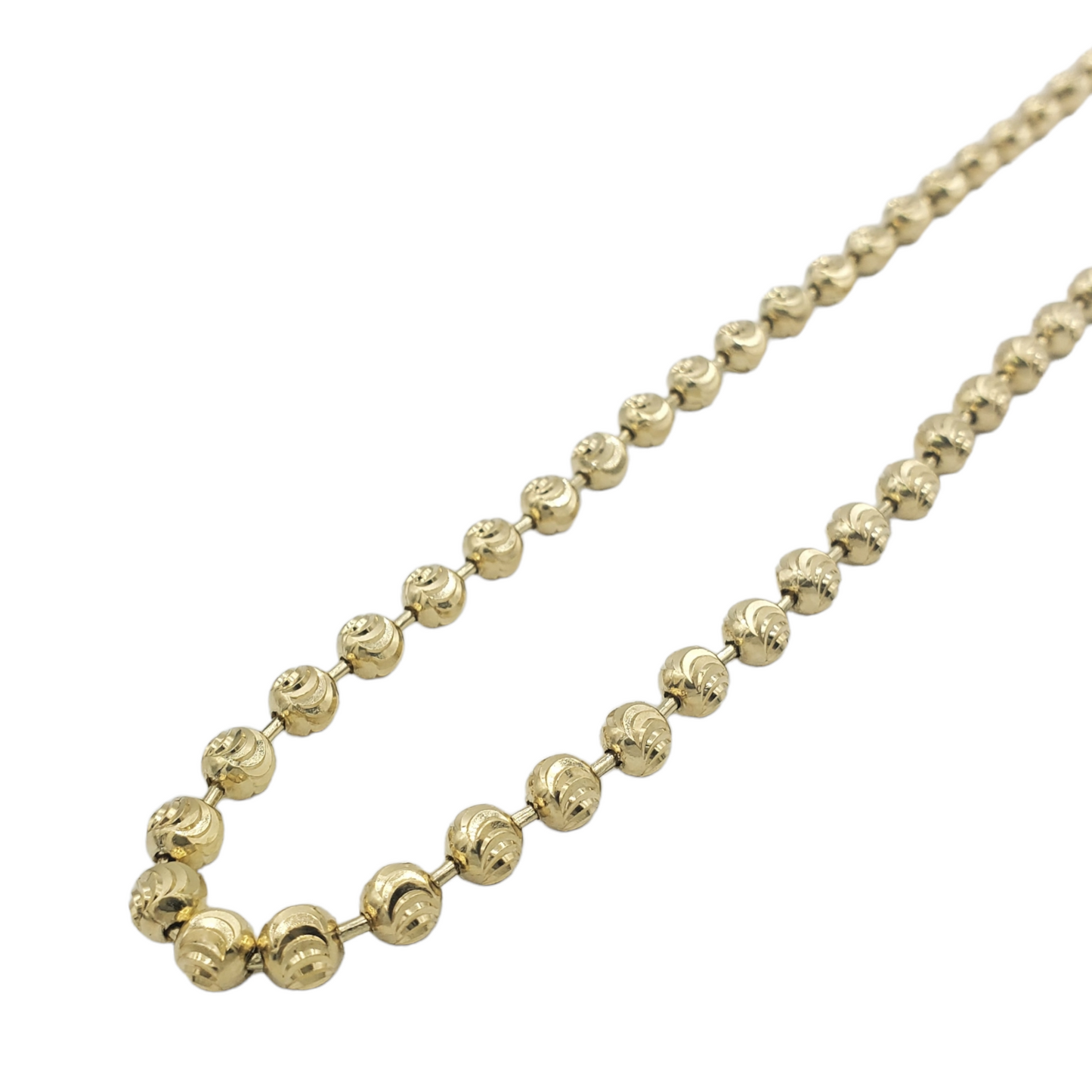 14K Solid Yellow Gold Moon Cut Link Chain