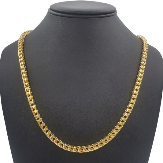 10K Solid Yellow Gold Franco Link Chain