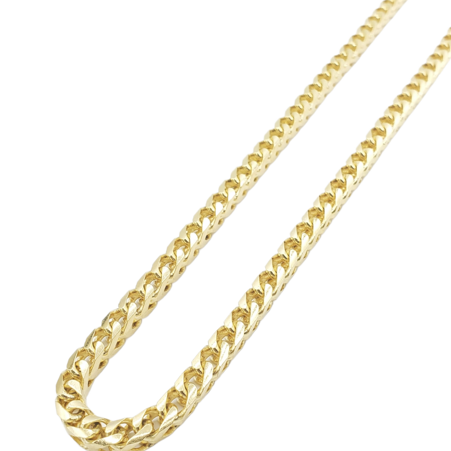 Cadena de eslabones Franco de oro amarillo macizo de 14 quilates