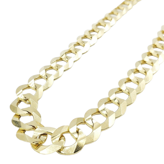 Cadena de eslabones cubanoamericanos de oro amarillo macizo de 10 quilates