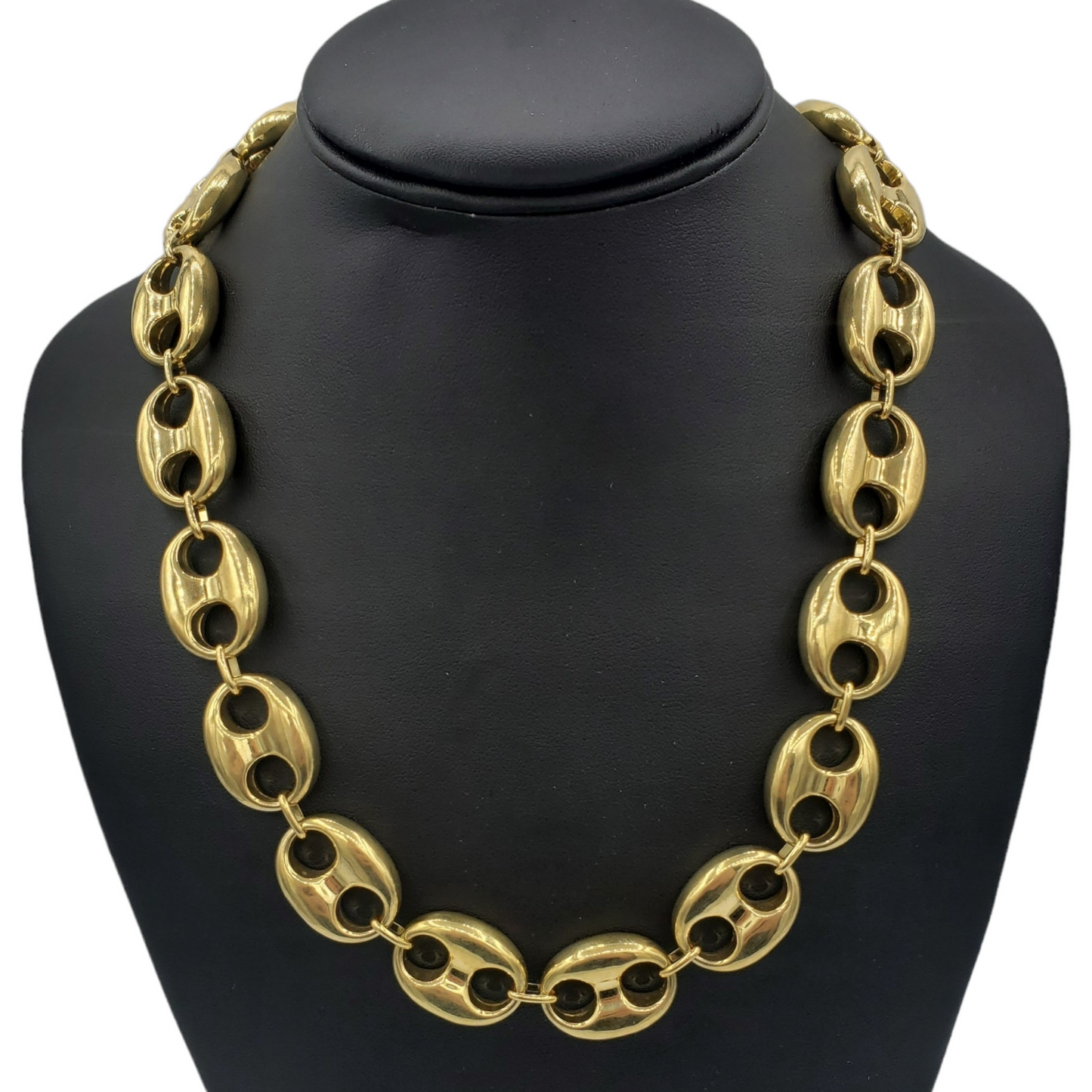 10K Hollow Yellow Gold Puff Mariner Link Chain