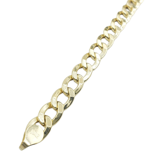 10K Hollow Yellow Gold Cuban American Bracelet