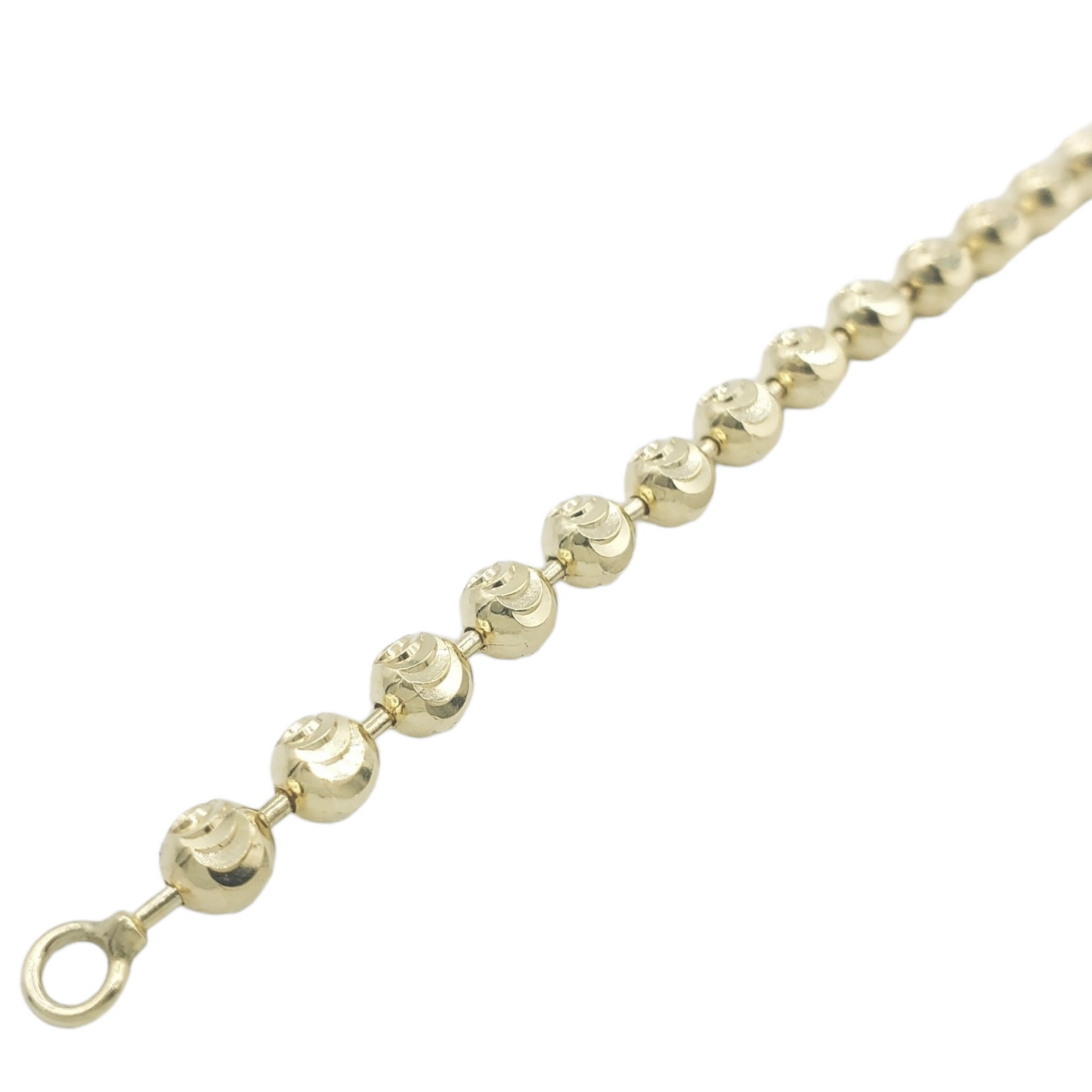 Pulsera de oro amarillo hueco de 10 k con talla de luna