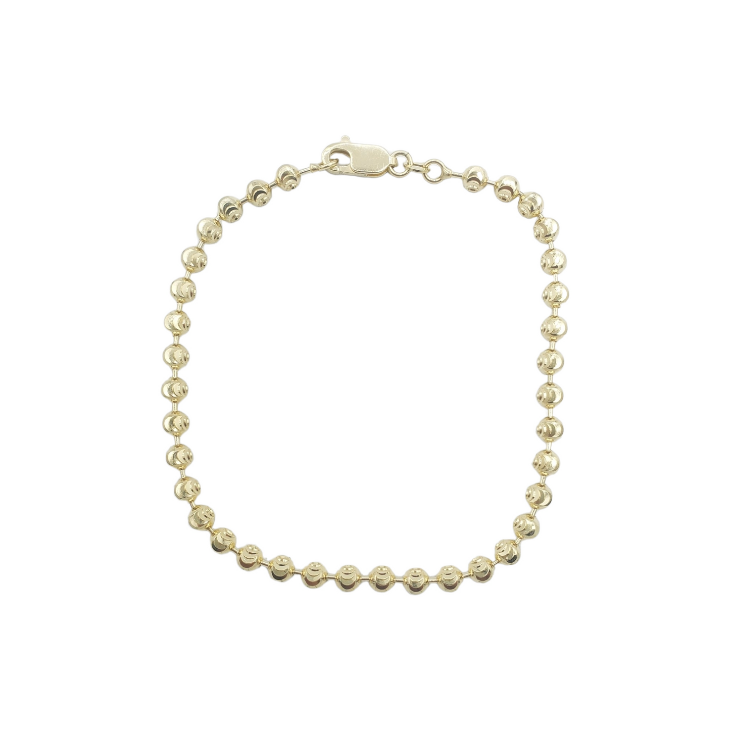 Pulsera de oro amarillo hueco de 10 k con talla de luna
