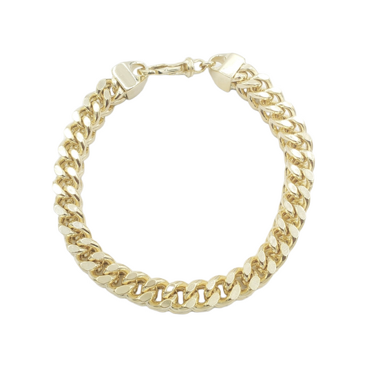 10K Hollow Yellow Gold Franco Link Bracelet