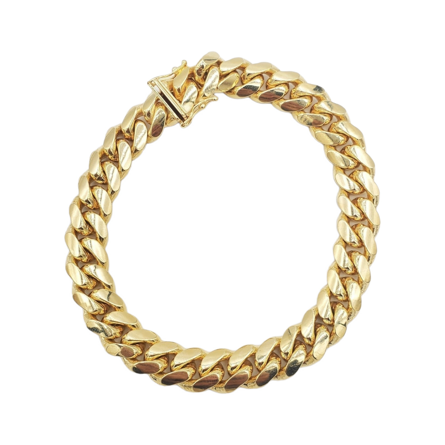 Pulsera de eslabones cubanos de oro amarillo macizo de 14 quilates