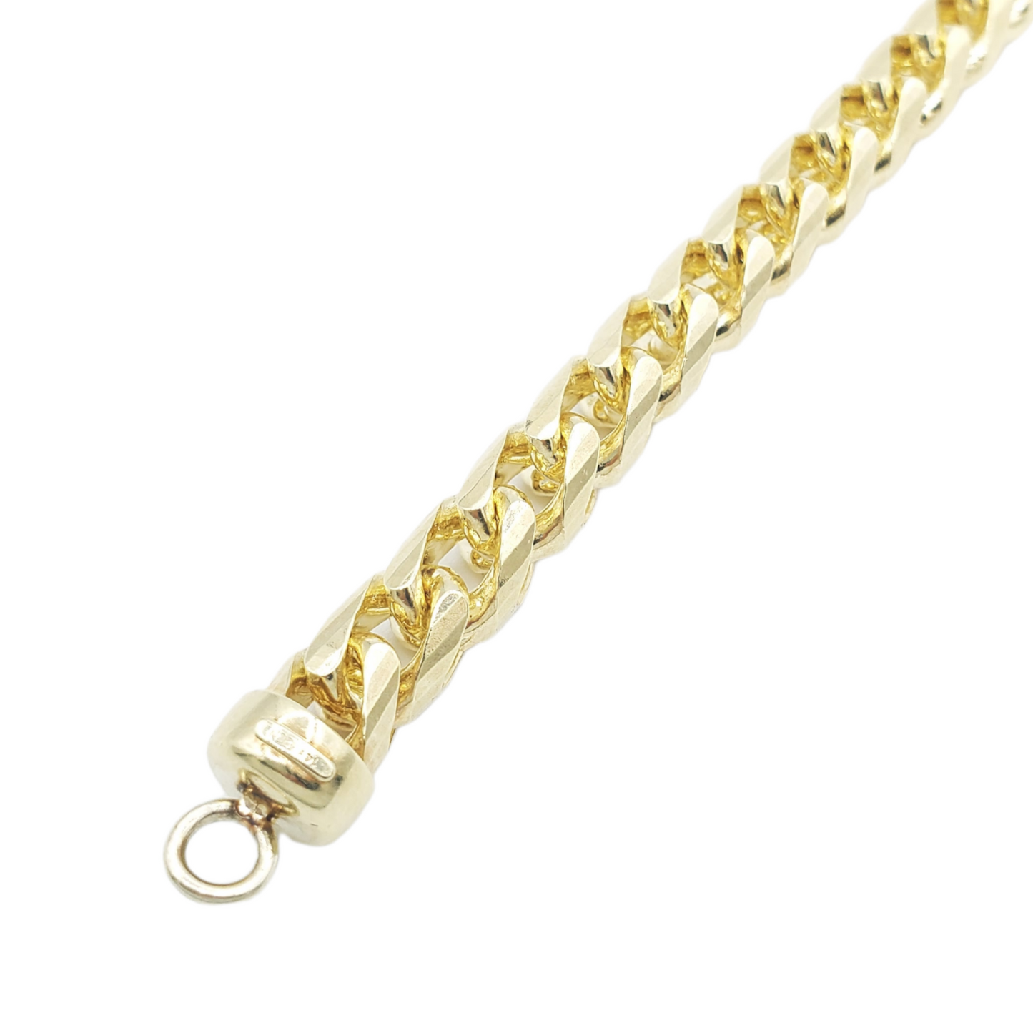 14K Solid Yellow Gold Franco Link Bracelet