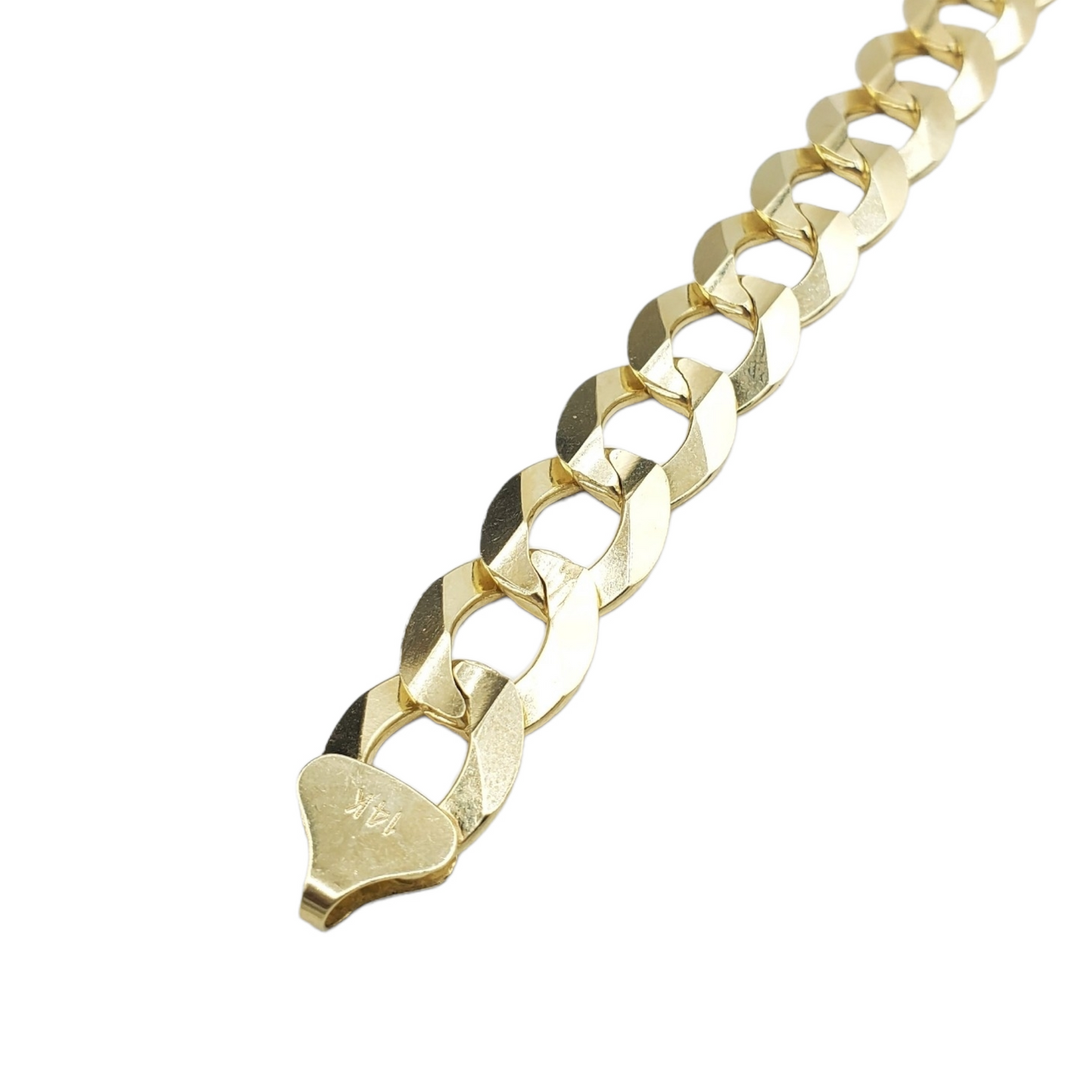 Pulsera cubana americana de oro amarillo macizo de 14 quilates