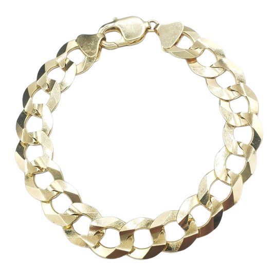 Pulsera cubana americana de oro amarillo macizo de 14 quilates
