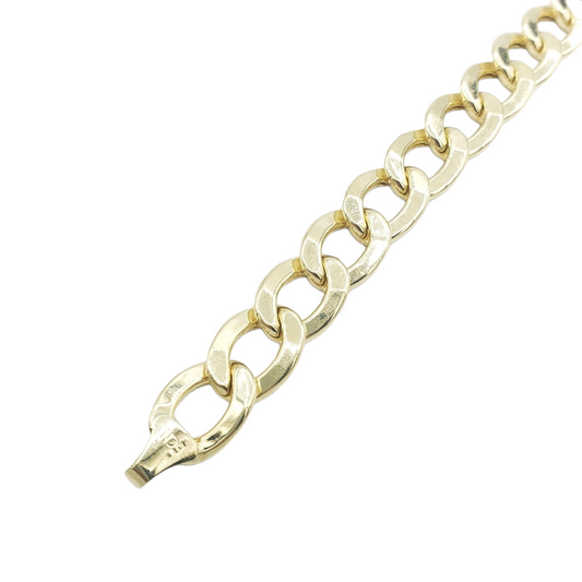 14K Hollow Yellow Gold Cuban American Link Bracelet