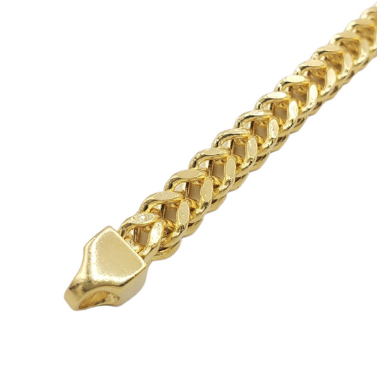 14K Hollow Yellow Gold Franco Link Bracelet